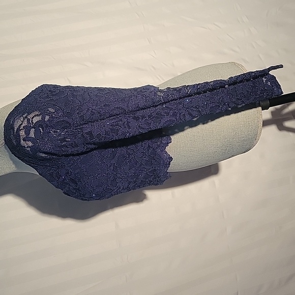 Jodi Kristopher Royal Blue Sequin Lace Long Sleeve Top, Size: 13 (junior) - Picture 4 of 10